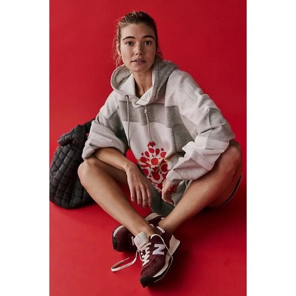 New Free People MOVEMENT Triple Threat Hoodie $168 X-SMALL Gray Slouchy - Picture 1 of 7